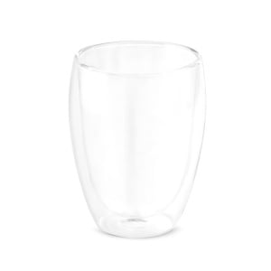 Set de 2 căni izoterme MACHIATO din sticlă dublă, capacitate 350 mL, în cutie cadou personalizabilă, perfect pentru branding sustenabil