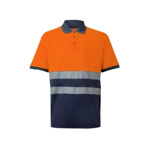 VL ACHELOUS. Tricou polo piqué bicolor (150g/m²) cu mâneci scurte, din bumbac (55%) și poliester (45%)