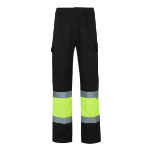 VL POSEIDON. Pantaloni din twill bicolor cu buzunare multiple (210 g/m²), din bumbac (20%) și poliester (80%)