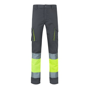VL ZEUS. Pantaloni elastici cu două tonuri, cu buzunare multiple (240g/m²), din bumbac (46%), EME (38%) și – fotografie produs 3