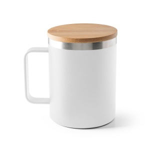 Cană Personalizată LAUDA - Oțel Inoxidabil Reciclat 90% cu Capac din Bambus, 420 mL – fotografie produs 6
