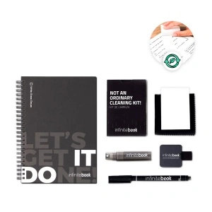 STARTER KIT INFINITEBOOK. Kit „Infinitebook” cu copertă tare, 1 kit de curățare, 1 marker și 1 suport pentru pix