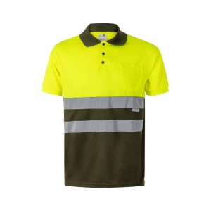 VL CUPID. Tricou polo bicolor bird-eye (160g/m²) cu mâneci scurte, din poliester (100%) – fotografie produs 2