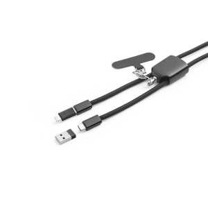 ZEWAIL. Cordon cu suport pentru smartphone inclus, cablu USB-C și diverse adaptoare din ABS reciclat și TPE reciclat - Img 4
