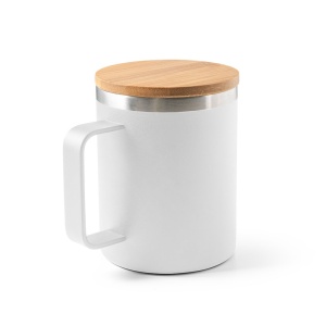 Cană Personalizată LAUDA - Oțel Inoxidabil Reciclat 90% cu Capac din Bambus, 420 mL – fotografie produs 2