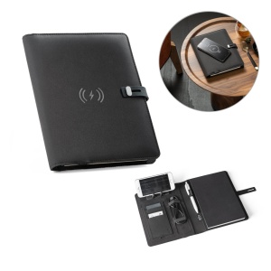 EMERGE A5 FOLDER. 5 mape cu încărcător wireless - materiale promoționale personalizate pentru branding și cadouri corporate