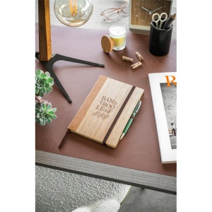 Notebook A5 ORWELL cu Copertă din Bambus și Plută - materiale promoționale personalizate pentru branding și cadouri corporate
