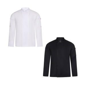 VL AGNI. Haină de bucătărie unisex (190 g/m²) din bumbac (35%) și poliester reciclat (65%)