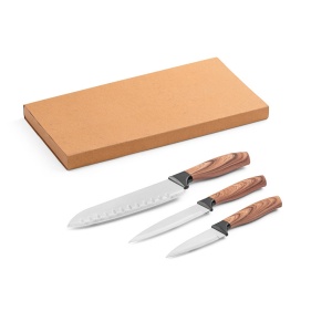 BAHARAT. Set de 3 cuțite de bucătărie cu lame din oțel inoxidabil și mânere ergonomice - Img 2