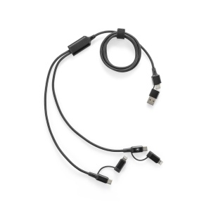 BERTOZZI. Cablu USB 6-în-1 super-rapid, fabricat din aluminiu reciclat (20%) și PET reciclat (4%) - Img 2