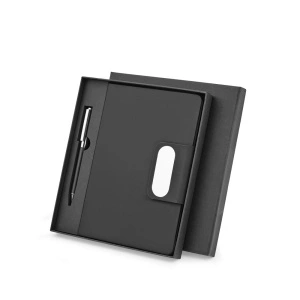 GARRETT. Set format din 1 pix și 1 blocnotes, fabricat din PU și oțel inoxidabil – fotografie produs 3