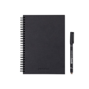 STARTER KIT INFINITEBOOK A5 PLANNER TEXTURE. Kit cuprinzând „Infinitebook” cu copertă tare, 1 kit de curățare, 1 marker și 1 suport pentru pix - Img 2