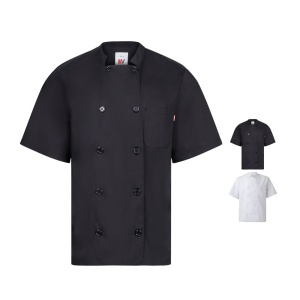VL DURGA. Jachetă de bucătărie cu mânecă scurtă din poplin (110 g/m²), din bumbac (35%) și poliester (65%) - Img 3