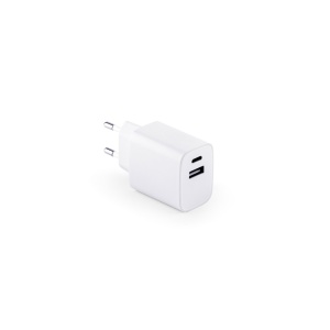 WEGENER. Adaptor de alimentare cu port USB-A 18W și USB-C 20W în ABS 100% reciclat (100% rABS) - Img 2