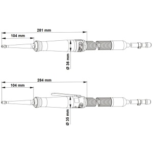 GDS 030-300Q DEPRAG Polizor pneumatic drept tip biax cu ax conic lung si penseta Ø3mm, 300W, 30.000rpm - diverse modele - Img 4
