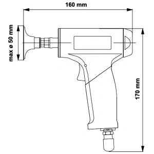 PLU 50A-55ZK DEPRAG Slefuitor pneumatic biax tip pistol cu penseta Ø6mm, 450W, 21.000rpm - Img 2