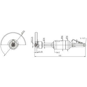 GS 823-280BXE DEPRAG Polizor drept pneumatic Ø230mm, 2.800W 6.600rpm debitare polizare cu discuri, auto-echilibrare - Img 2