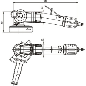 GA 812-100BX DEPRAG Polizor unghiular pneumatic Ø125mm debitare polizare 1000W 12.200rpm regulator viteza integrat