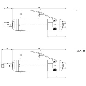 GDS 030-180BXE DEPRAG Polizor pneumatic drept tip biax cu penseta Ø6mm sau Ø8mm, 300W, 18.000rpm, regulator integrat - Img 3