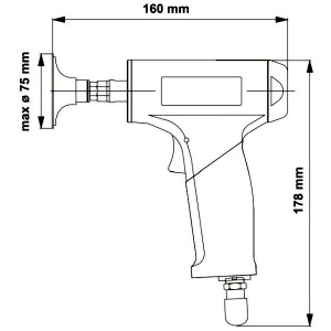 PLU 75A-70ZK DEPRAG Slefuitor pneumatic biax tip pistol cu penseta Ø6mm, 450W, 17.800rpm - Img 2
