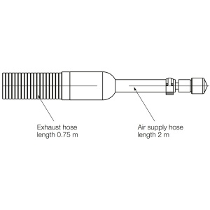 DEPRAG Furtun dual aer comprimat scule pneumatice 2-in-1 integrat - furtun alimentare 2m + furtun evacuare 0,75m
