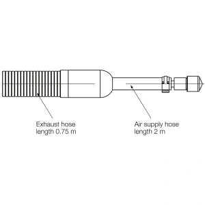 DEPRAG Furtun dual aer comprimat scule pneumatice 2-in-1 integrat - furtun alimentare 2m + furtun evacuare 0,75m