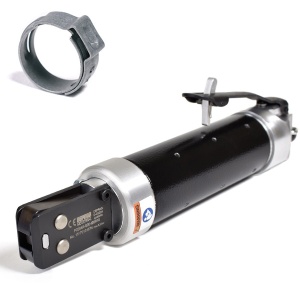 P0384X-S00-I90R10 DEPRAG Cleste pneumatic pentru fixare coliere pentru FURTUN max. Ø50mm, putere 4100N, deschidere 0,8-13mm, maner Ø47mm, actionare clapeta