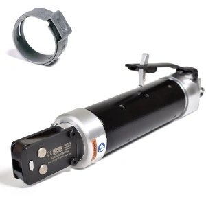 P0384X-S00-I90R10 DEPRAG Cleste pneumatic pentru fixare coliere pentru FURTUN max. Ø50mm, putere 4100N, deschidere 0,8-13mm, maner Ø47mm, actionare clapeta