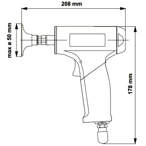 PLU 50B-45ZK DEPRAG Slefuitor pneumatic biax tip pistol cu penseta Ø8mm, 450W, 17.800rpm, cu tija extensie - Img 2