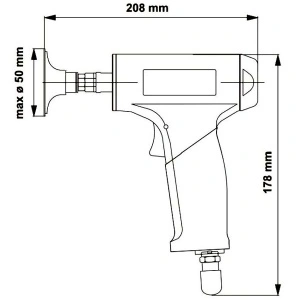 PLU 50B-45ZK DEPRAG Slefuitor pneumatic biax tip pistol cu penseta Ø8mm, 450W, 17.800rpm, cu tija extensie - Img 2