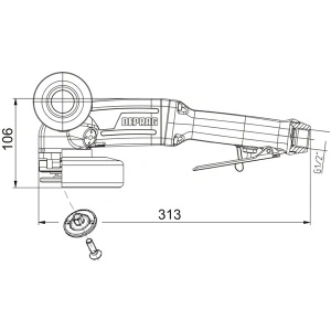 GAT 818-260BX DEPRAG Polizor unghiular pneumatic cu turbina Ø180mm debitare polizare 2.600W 8.500rpm regulator viteza integrat - Img 3