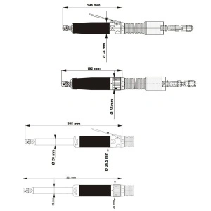 GDS 030-120 DEPRAG Polizor pneumatic drept tip biax cu penseta Ø6mm, 300W, 12.000rpm, regulator integrat - diverse modele - Img 2