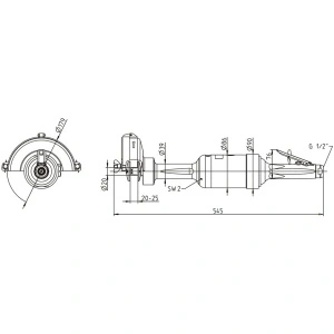 GS 515-280BX DEPRAG Polizor drept pneumatic Ø150mm, 2.800W 6.400rpm slefuire cu discuri polizare, perii de sarma - Img 2