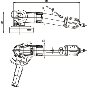 GA 812-100BX DEPRAG Polizor unghiular pneumatic Ø125mm debitare polizare 1000W 12.200rpm regulator viteza integrat