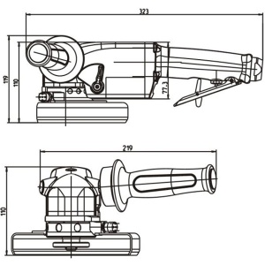 GA 818-190BX DEPRAG Polizor unghiular pneumatic Ø180mm debitare polizare 1.900W 8.350rpm regulator viteza integrat - Img 2