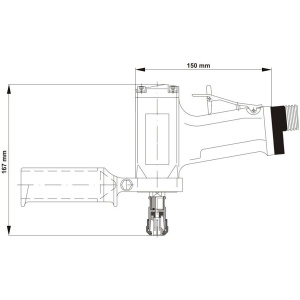 GDA 060-200BX DEPRAG Polizor pneumatic biax tip pistol cu penseta Ø8mm INOX, pentru rectificare umeda si uscata coroane de foraj, 600W, 20.000rpm - Img 3