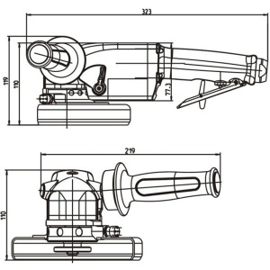 GA 823-190BX DEPRAG Polizor unghiular pneumatic Ø230mm debitare polizare 1.900W 6.650rpm regulator viteza integrat - Img 2