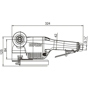 GAT 823-451BX DEPRAG Polizor unghiular pneumatic cu turbina Ø230mm debitare polizare 4.500W 6.400rpm regulator viteza integrat - Img 2