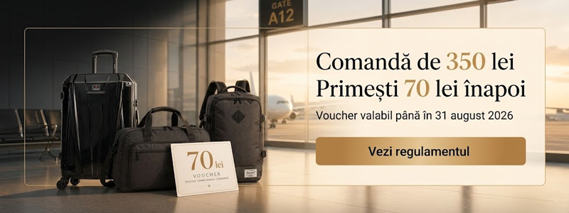 Voucher eBagaje 70 lei la comenzi peste 350 lei - oferta bagaje si trolere