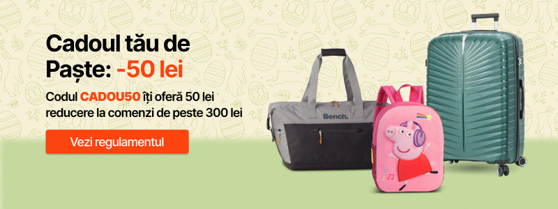 Reducere 50 lei eBagaje cadou de Paste trolere si bagaje