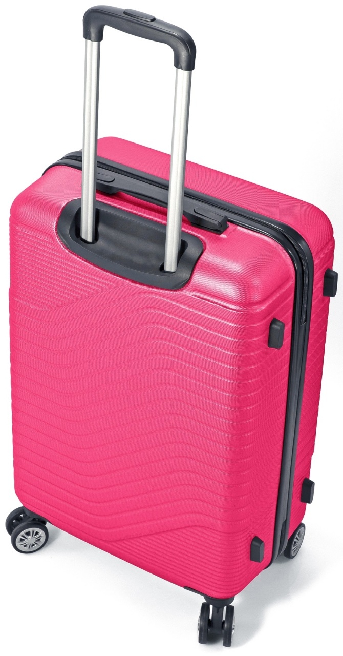 Set Trolere Benzi BZ 5747, ABS, 4 Roti Duble, 3 Piese, Roz