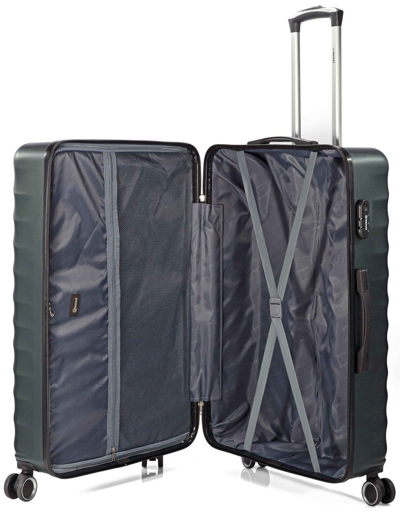 Troler mediu Benzi BZ 5812, ABS, cifru, 4 roti duble, 67 cm, negru