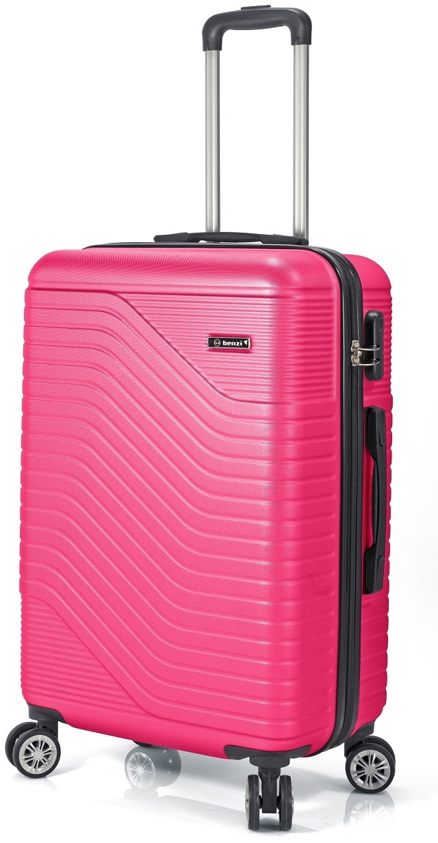 Set Trolere Benzi BZ 5747, ABS, 4 Roti Duble, 3 Piese, Roz
