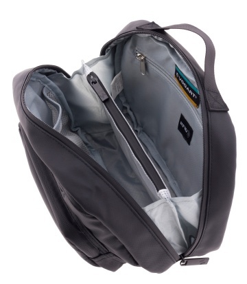 Geantă de cosmetice unisex Vogart Sync 28x19x10 cm, poliester impermeabil, cu protecție RFID, 5.3L, negru - Img 2