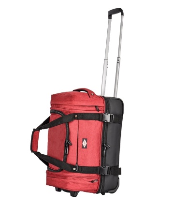 Geanta de voiaj cu role Lee Cooper, 2 compartimente, poliester 600D/bumbac, 50 cm, grena - Img 12