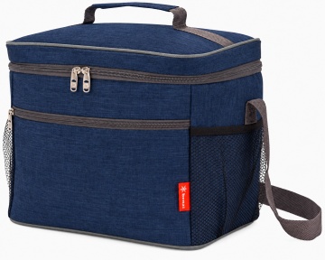 Geantă Termoizolantă 28x24x21 cm, 14 L, Poliester, Benzi BZ 5683, Albastru închis