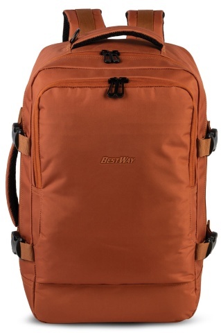 Rucsac avion 40x25x20 cm, bagaj de mână Wizz Air/Ryanair, 20 L, Bestway cabin pro small, F40328, caramiziu