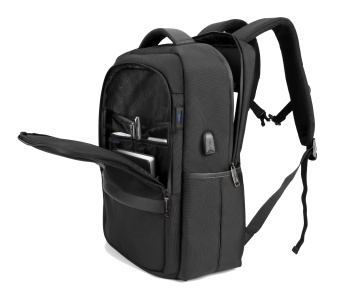 Rucsac laptop 15.6 " Snowball SW22146, 46×30×14 cm , extensibil +20%, impermeabil, port USB, poliester 1680D, negru - Img 3