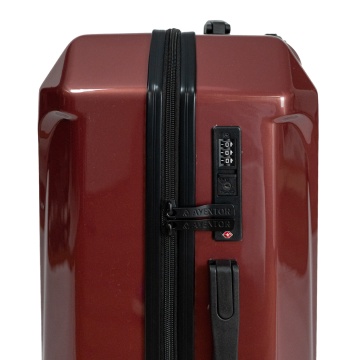 Set Troler de cabină Aventor + Geantă voiaj Benzi 40x25x20 cm, Grena - Img 12