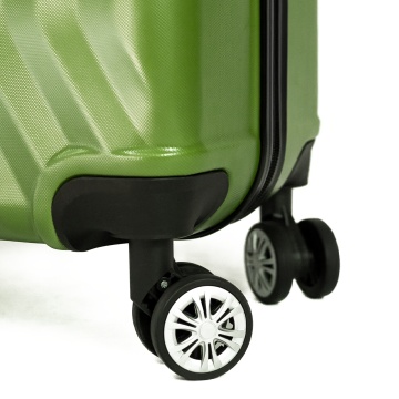 Set trolere Aventor AV104, 1 bagaj de cabina si 2 de cala, 100%ABS, cifru, 4 roti duble 360°, verde - Img 15
